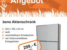 Aktenschrank von bene, 6 Ordnerhöhen, in weiß