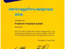 Urkunde Merck Vertragsfirmenpreis 2015